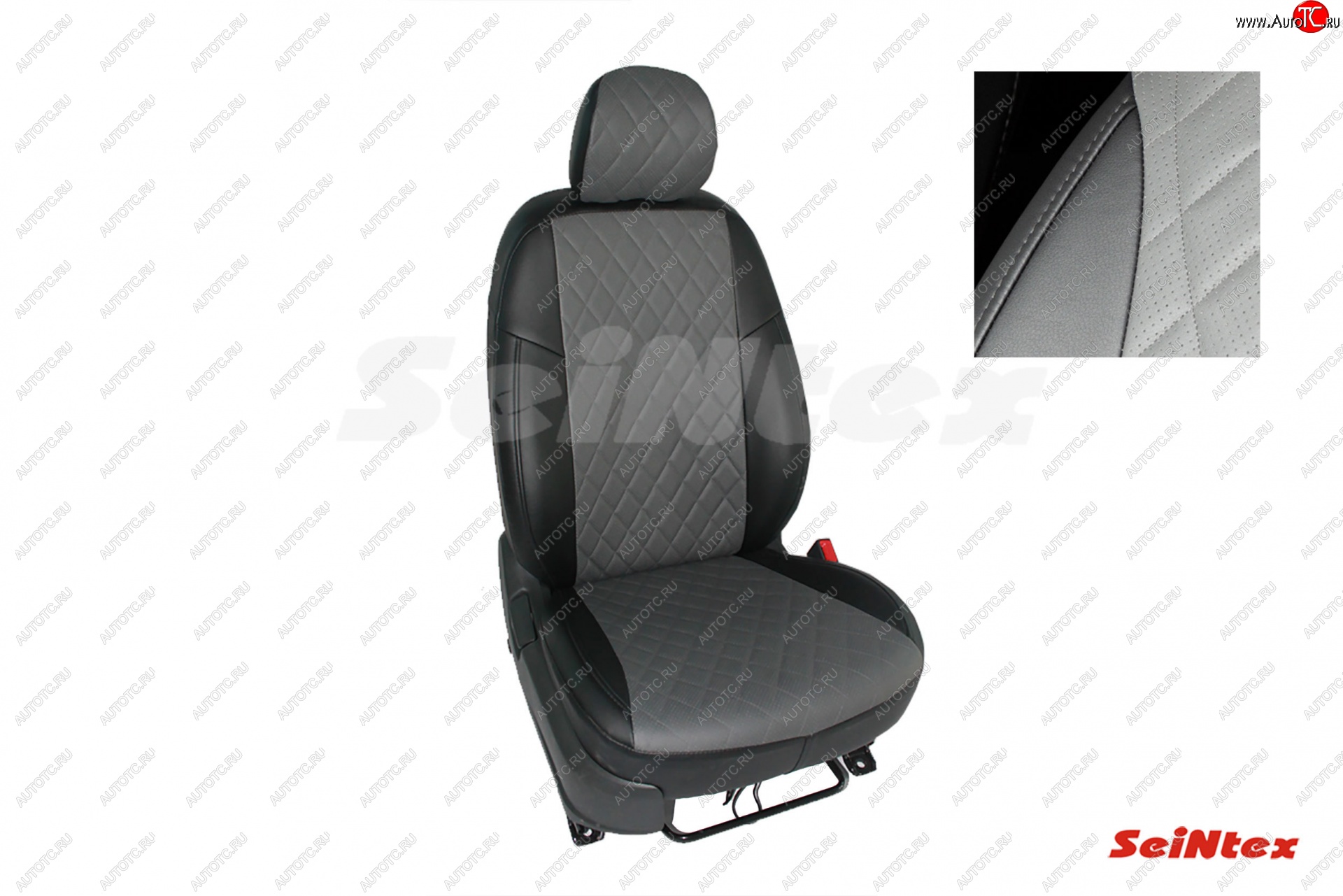 6 449 р. Чехлы для сидений Seintex (экокожа) Mazda CX-5 KF (2016-2025) (Черный+серый)  с доставкой в г. Чебоксары