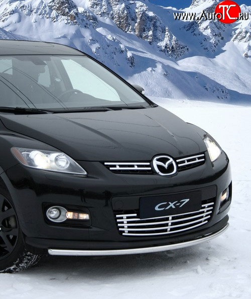 4 724 р. Декоративные вставки решетки радиатора Novline (d10 мм)  Mazda CX-7  ER (2006-2010) дорестайлинг  с доставкой в г. Чебоксары