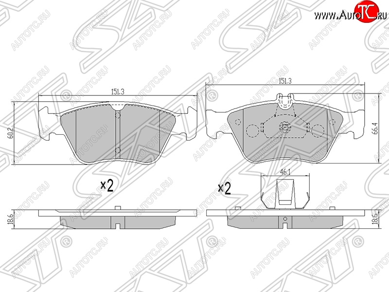 1 079 р. Колодки тормозные передние SAT Mercedes-Benz E-Class W210 дорестайлинг седан (1996-1999)  с доставкой в г. Чебоксары