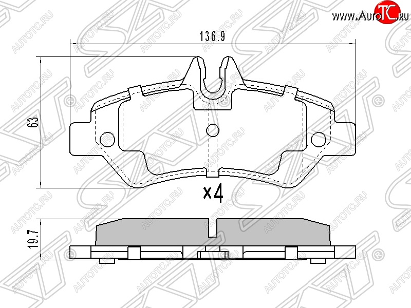 1 059 р. Колодки тормозные задние SAT Mercedes-Benz Sprinter W906 (2006-2013)  с доставкой в г. Чебоксары