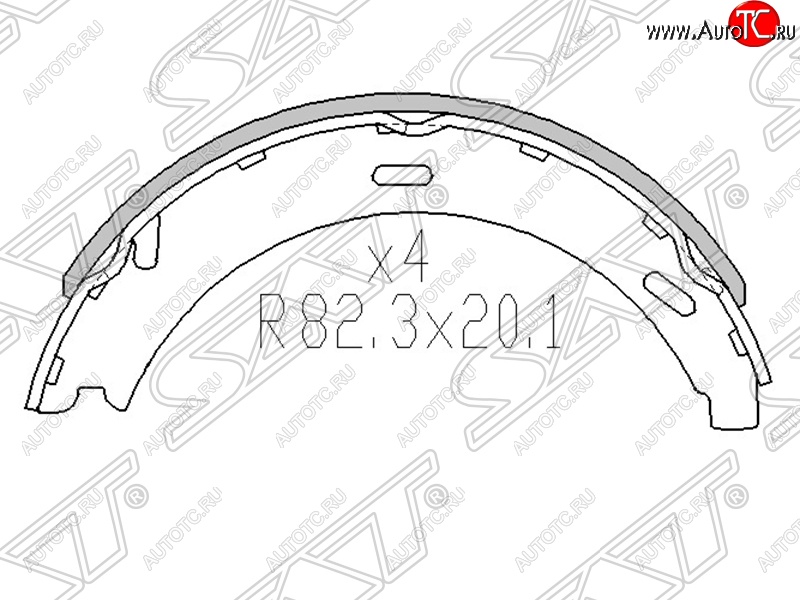 859 р. Колодки ручного тормоза SAT Mercedes-Benz C-Class W203 дорестайлинг седан (2000-2004)  с доставкой в г. Чебоксары