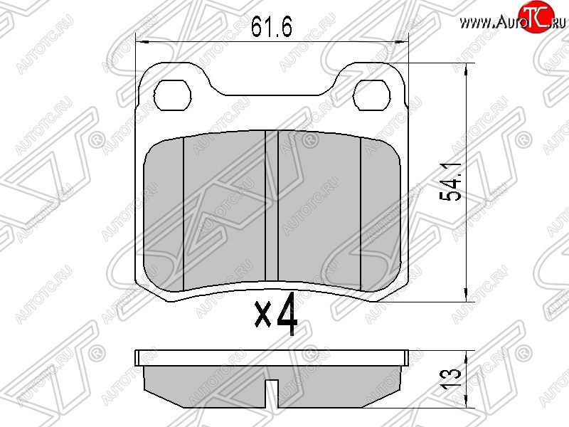 539 р. Колодки тормозные задние SAT Mercedes-Benz E-Class S124 универсал рестайлинг (1993-1996)  с доставкой в г. Чебоксары