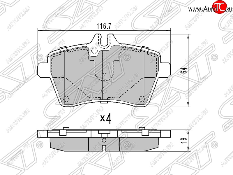 1 059 р. Колодки тормозные SAT (передние) Mercedes-Benz A class W169 дорестайлинг, хэтчбэк 5 дв. (2005-2008)  с доставкой в г. Чебоксары