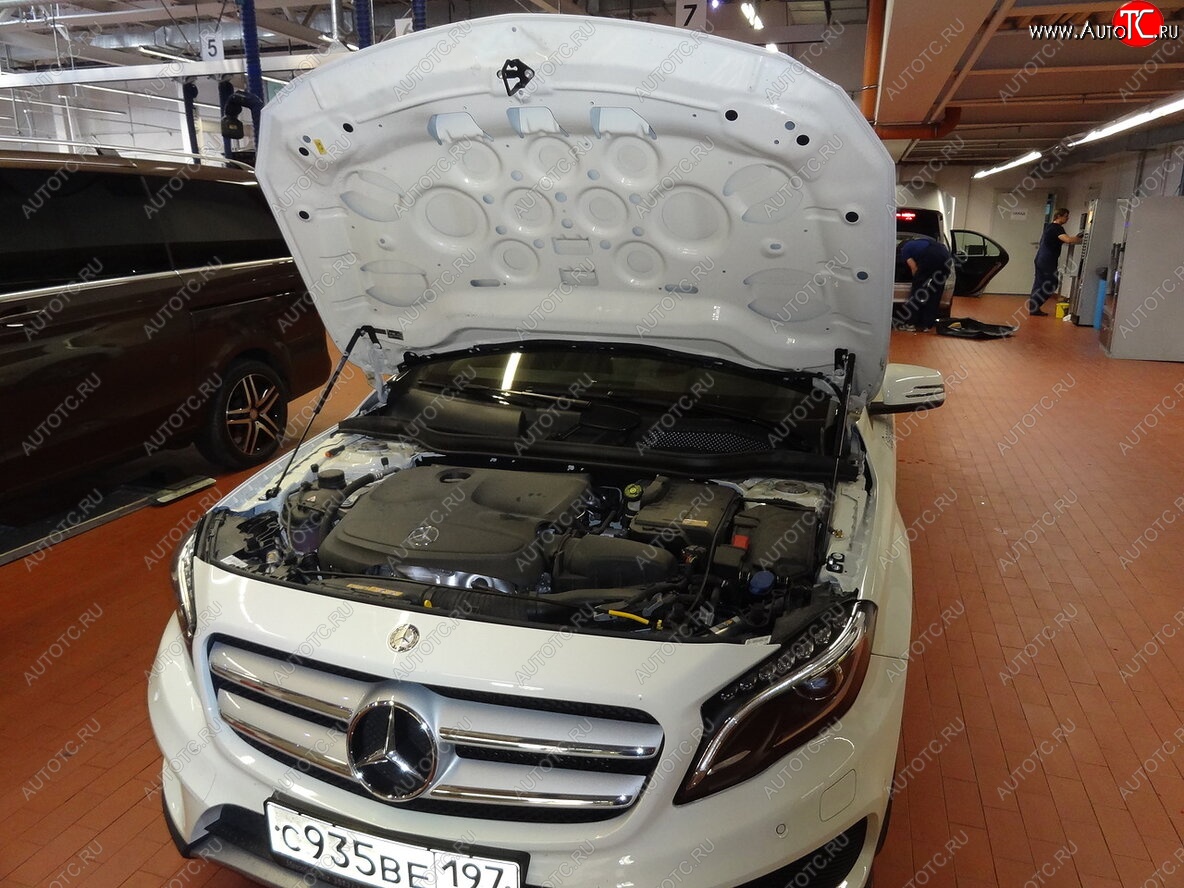 2 749 р. Упоры капота Russtal Mercedes-Benz GLA X156 дорестайлинг (2013-2017)  с доставкой в г. Чебоксары