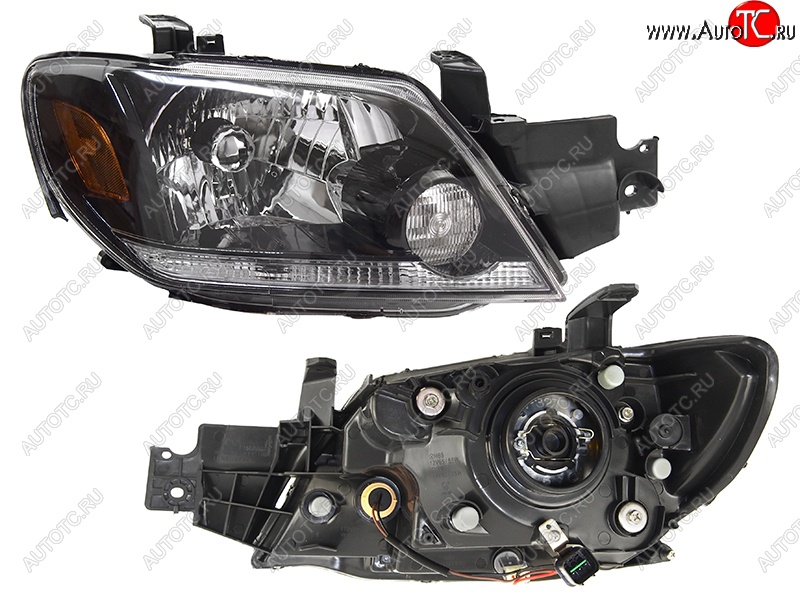 5 599 р. Правая фара SAT (цельная, Евросвет) Mitsubishi Outlander CU (2003-2009)  с доставкой в г. Чебоксары
