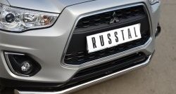 15 399 р. Одинарная защита переднего бампера диаметром 63 мм SLITKOFF  Mitsubishi ASX (2013-2016) 1-ый рестайлинг  с доставкой в г. Чебоксары. Увеличить фотографию 2