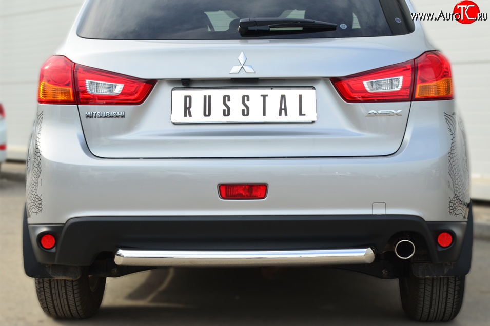 15 849 р. Одинарная защита заднего бампера из трубы диаметром 63 мм SLITKOFF  Mitsubishi ASX (2013-2016) 1-ый рестайлинг  с доставкой в г. Чебоксары