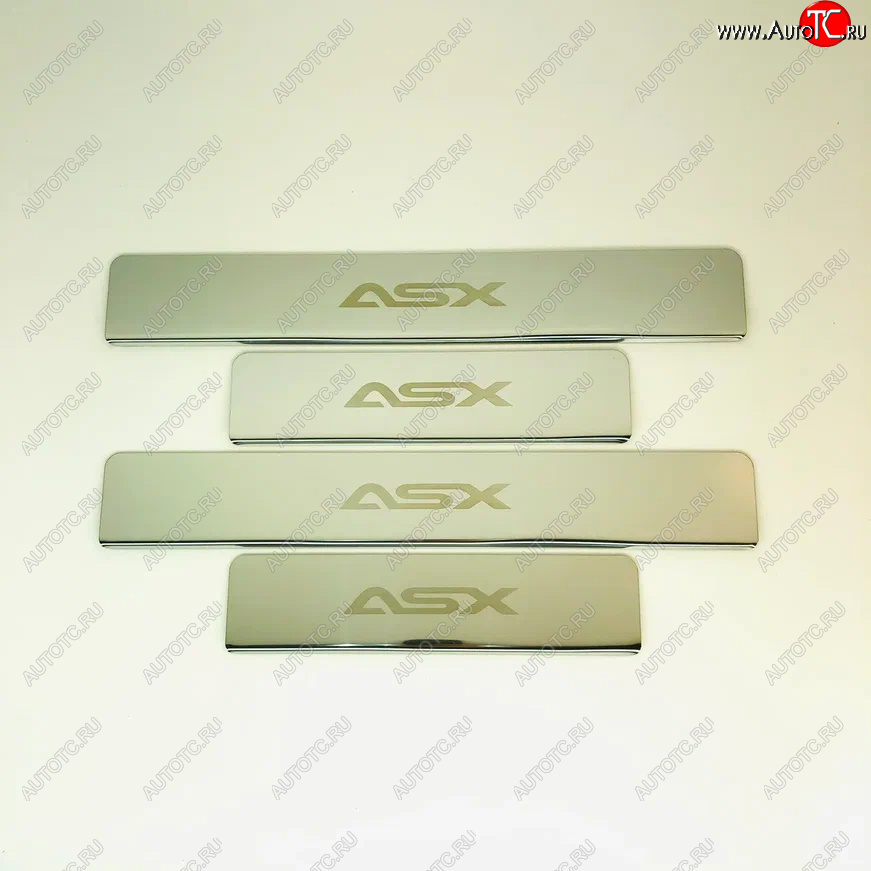 2 179 р. Накладки порожков салона INOX Mitsubishi ASX 1-ый рестайлинг (2013-2016) (Нержавеющая сталь)  с доставкой в г. Чебоксары