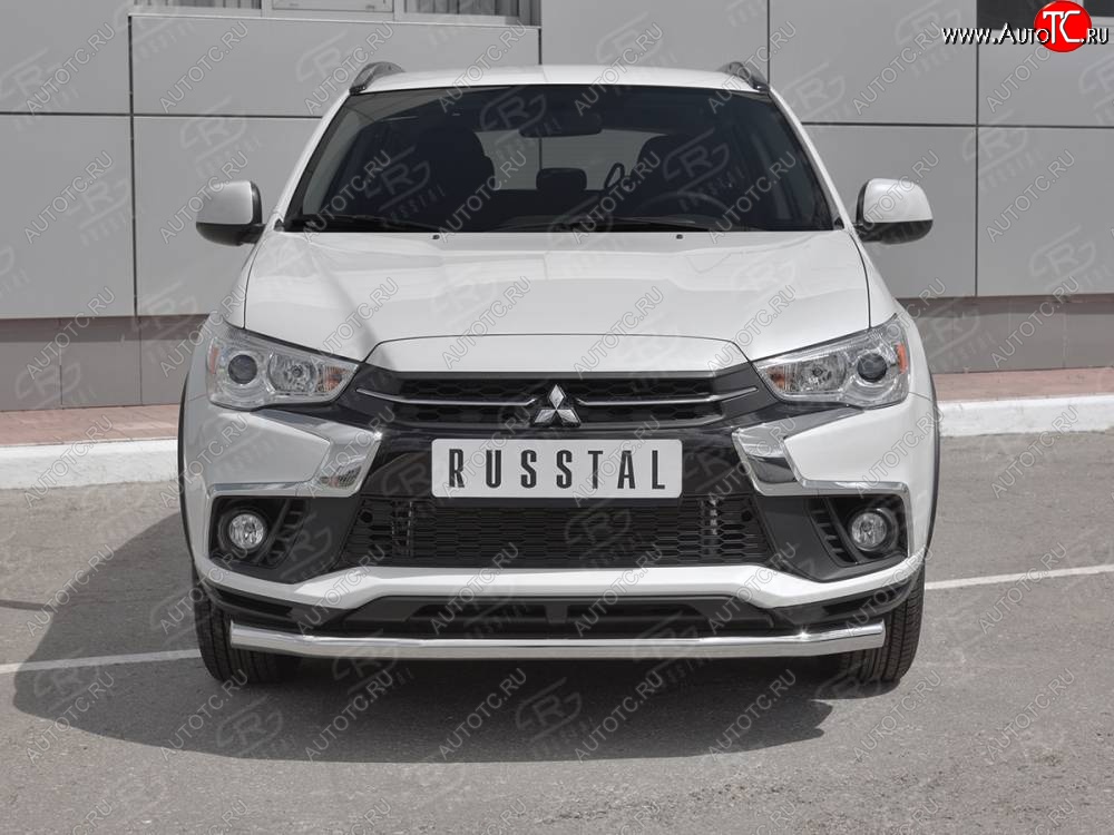 15 299 р. Защита переднего бампера (Ø63 мм, секции, нержавейка) SLITKOFF  Mitsubishi ASX (2017-2020) 2-ой рестайлинг  с доставкой в г. Чебоксары