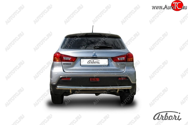 12 149 р. Защита заднего бампера Arbori (нержавейка, 1 труба d57 mm). Mitsubishi ASX дорестайлинг (2010-2012)  с доставкой в г. Чебоксары