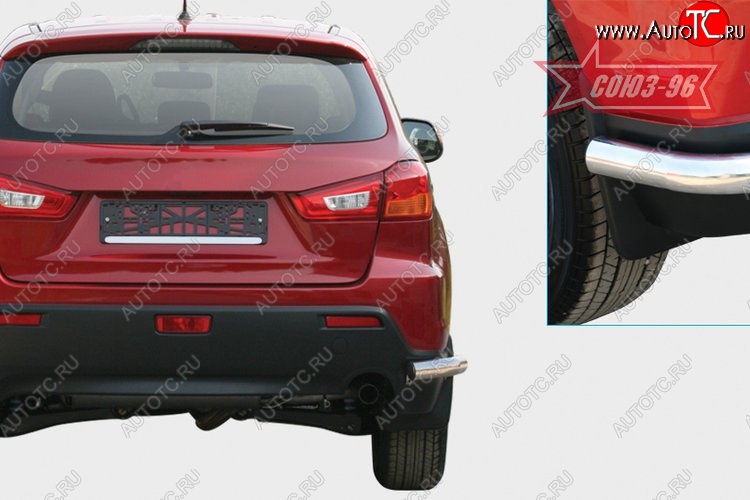 7 505 р. Защита заднего бампера Souz-96 из боковых уголков (d60) Mitsubishi ASX дорестайлинг (2010-2012)  с доставкой в г. Чебоксары
