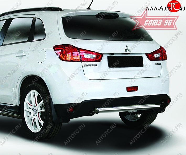 1 169 р. Овальная защита заднего бампера диаметром трубы 75 и 42 мм Souz-96  Mitsubishi ASX (2013-2016) 1-ый рестайлинг  с доставкой в г. Чебоксары
