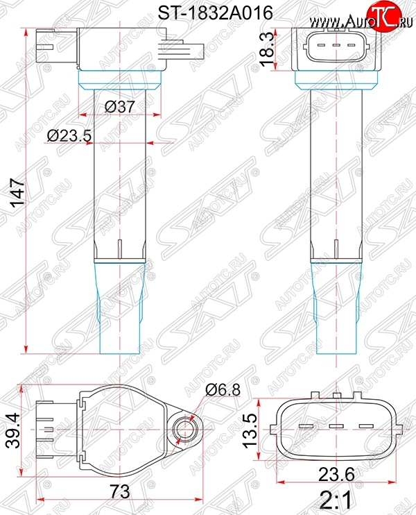 1 269 р. Катушка зажигания SAT  Mitsubishi ASX - Outlander  XL  с доставкой в г. Чебоксары