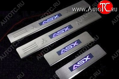 5 349 р. Накладки на порожки автомобиля СТ Mitsubishi ASX 1-ый рестайлинг (2013-2016)  с доставкой в г. Чебоксары