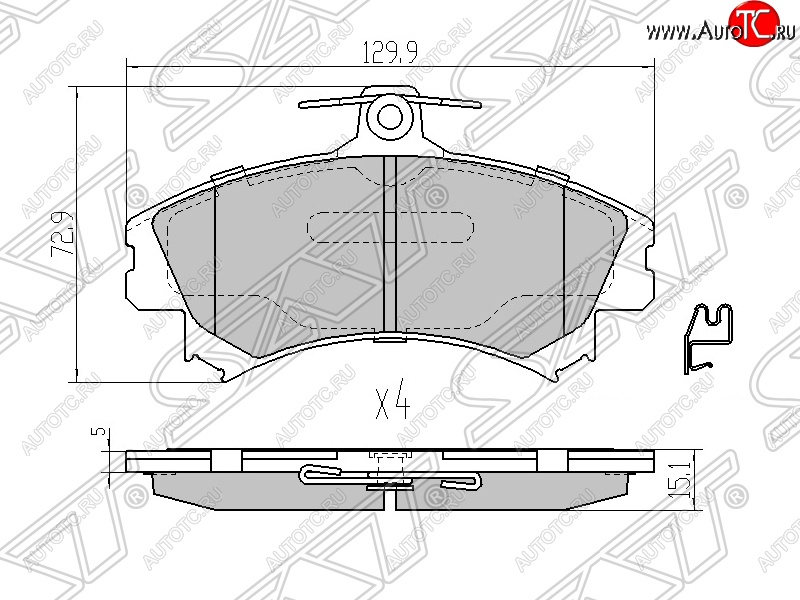 879 р. Колодки тормозные SAT (передние) Mitsubishi Colt Z20, Z30 хэтчбэк 3 дв. дорестайлинг (2002-2009)  с доставкой в г. Чебоксары