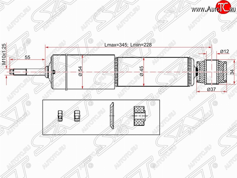 1 669 р. Амортизатор задний SAT  Mitsubishi Challenger  K9-W - Pajero Sport  PA  с доставкой в г. Чебоксары