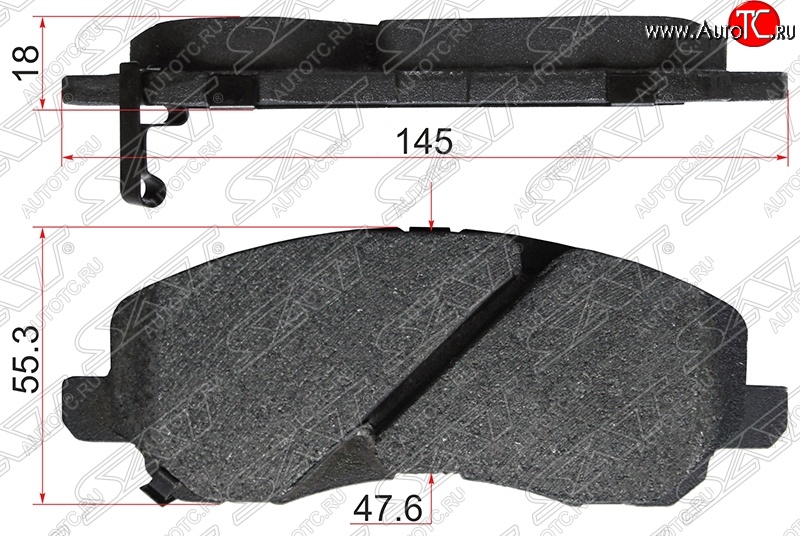 799 р. Колодки тормозные SAT (передние) Mitsubishi Delica D:5 1 дорестайлинг (2007-2019)  с доставкой в г. Чебоксары