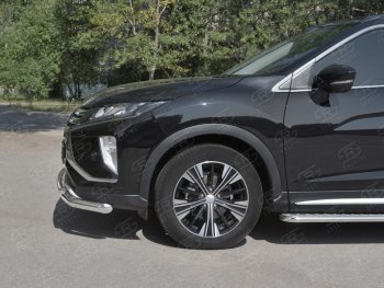 18 449 р. Защита переднего бампера (2 трубы Ø63 и 42 мм, нержавейка) SLITKOFF  Mitsubishi Eclipse Cross  GK (2017-2021) дорестайлинг  с доставкой в г. Чебоксары. Увеличить фотографию 3