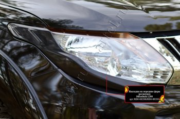 1 799 р. Накладки на фары (реснички) RA  Mitsubishi L200  5 KK,KL (2015-2019) дорестайлинг (Неокрашенные)  с доставкой в г. Чебоксары. Увеличить фотографию 3