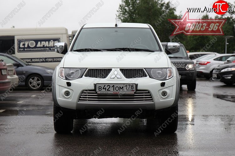 5 489 р. Декоративный элемент воздухозаборника Souz-96 (d16)  Mitsubishi L200  5 KK,KL (2015-2019) дорестайлинг  с доставкой в г. Чебоксары