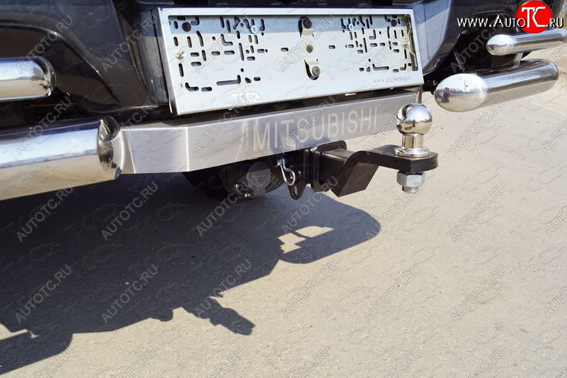 20 299 р. Фаркоп (тягово-сцепное устройство) без заднего бампера TCC Mitsubishi L200 5 KK,KL дорестайлинг (2015-2019) (оцинкованный, шар Е, усиленный, надпись Mitsubishi)  с доставкой в г. Чебоксары