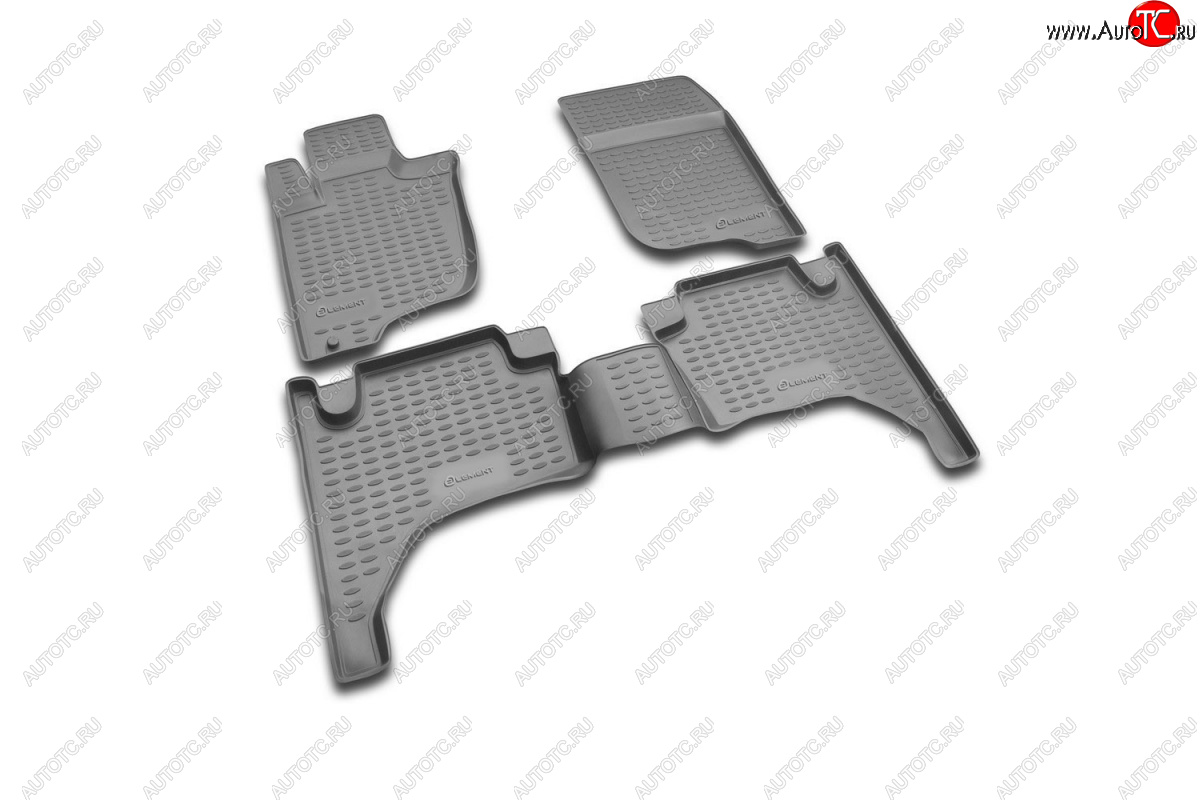 2 479 р. Комплект 3D ковриков салона Element (полиуретан) Mitsubishi L200 4  дорестайлинг (2006-2014) (Черные)  с доставкой в г. Чебоксары