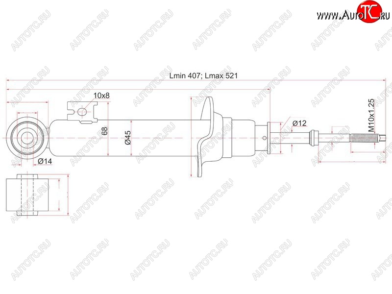 2 199 р. Амортизатор передний LH=RH SAT  Mitsubishi L200 ( 4,  5 KK,KL) - Pajero Sport  PB  с доставкой в г. Чебоксары