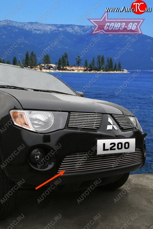 5 354 р. Декоративный элемент воздухозаборника Souz-96 (d10)  Mitsubishi L200  4 (2006-2014)  дорестайлинг  с доставкой в г. Чебоксары