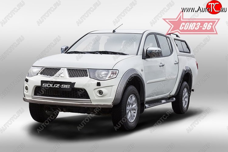 13 904 р. Овальная защита переднего бампера (d75х42) Souz-96  Mitsubishi L200  4 (2006-2014)  дорестайлинг  с доставкой в г. Чебоксары
