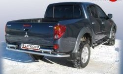 Защита заднего бампера Slitkoff (Ø 57 мм) Mitsubishi L200 4  дорестайлинг (2006-2014)