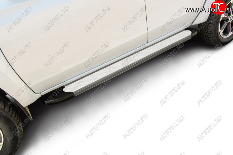 13 349 р. Пороги алюминиевые Slitkoff  Mitsubishi L200  5 KK,KL (2018-2022) рестайлинг (Optima Silver)  с доставкой в г. Чебоксары