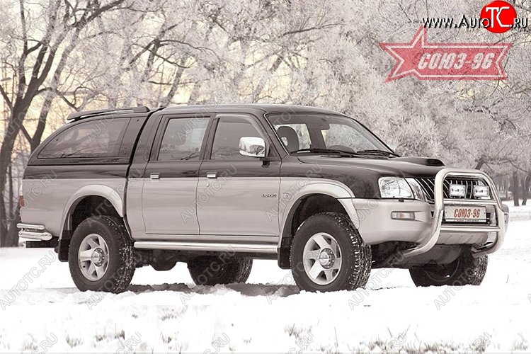 17 369 р. Защита переднего бампера Souz-96 (d76) Mitsubishi L200 3 K74T рестайлинг (2005-2006)  с доставкой в г. Чебоксары