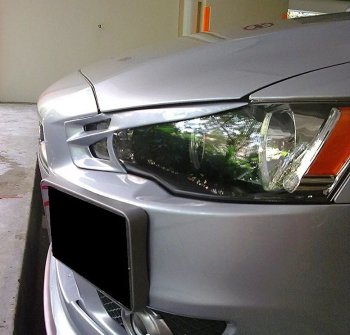 Реснички на фары KURAJ (Scorpion) Mitsubishi Lancer 10 CY седан дорестайлинг (2007-2010)