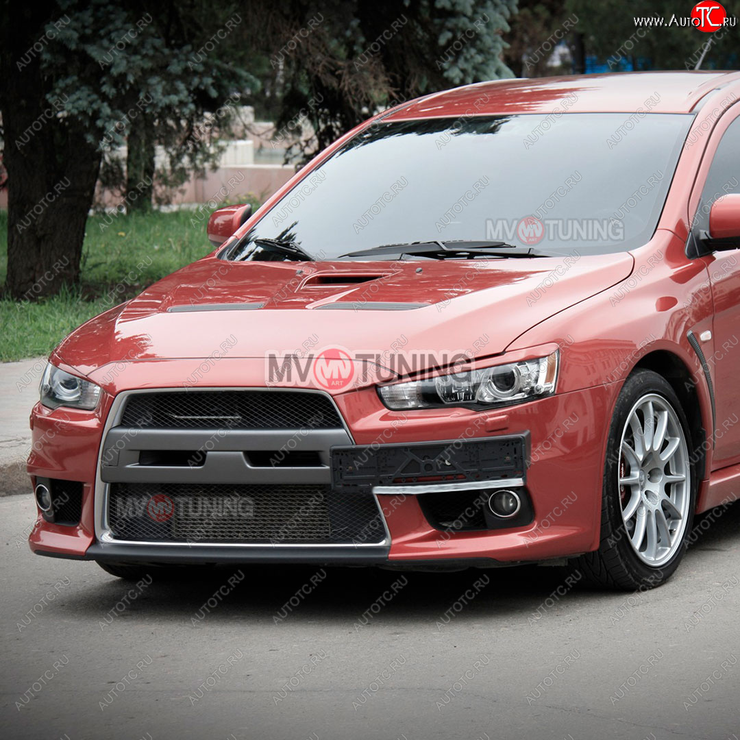 1 149 р. Реснички на фары Mitsubishi Lancer 10 CY седан дорестайлинг (2007-2010) (Неокрашенные)  с доставкой в г. Чебоксары