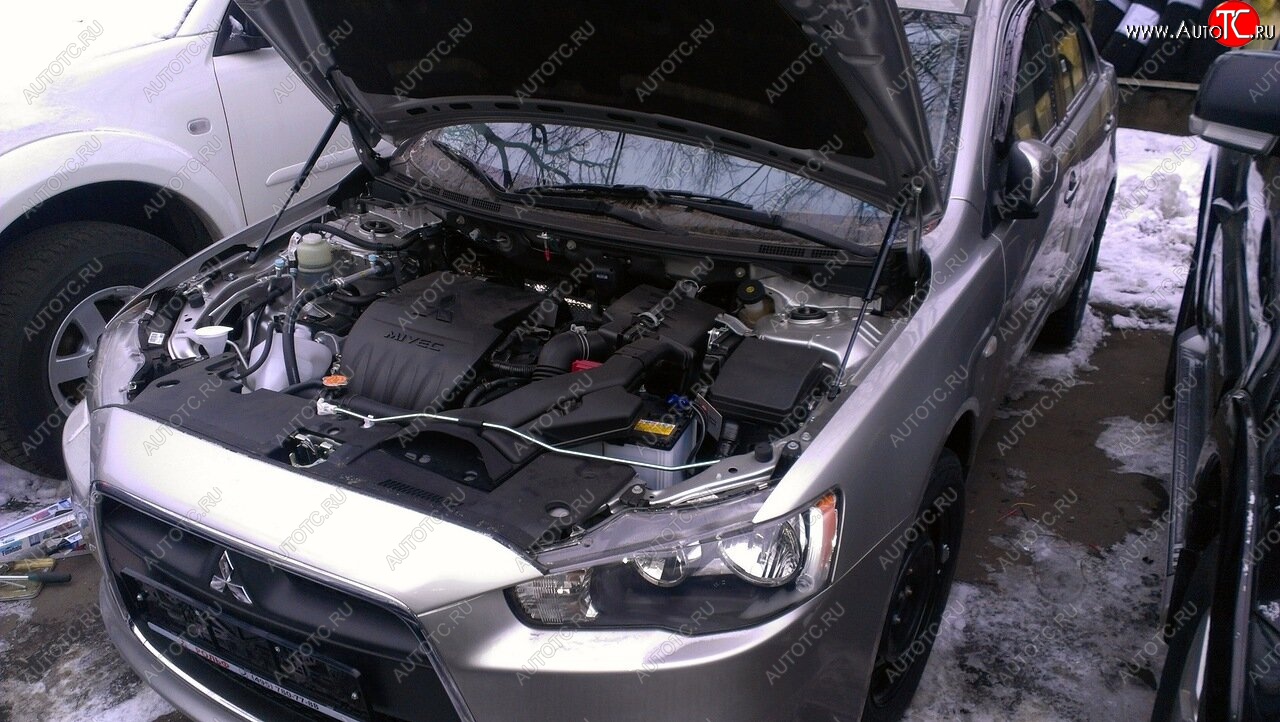 2 049 р. Упоры капота Russtal Mitsubishi Lancer 10 CY седан дорестайлинг (2007-2010)  с доставкой в г. Чебоксары