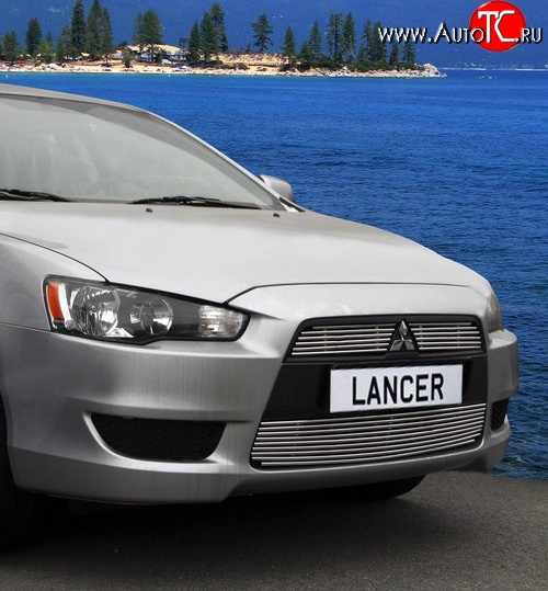 3 464 р. Декоративные вставки решетки радиатора Novline  Mitsubishi Lancer  10 CY (2007-2017) седан дорестайлинг, хэтчбэк дорестайлинг, седан рестайлинг, хэтчбек 5 дв рестайлинг  с доставкой в г. Чебоксары