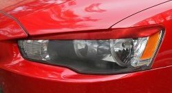 549 р. Реснички на фары RA Mitsubishi Lancer 10 CY седан дорестайлинг (2007-2010) (Неокрашенные)  с доставкой в г. Чебоксары. Увеличить фотографию 3