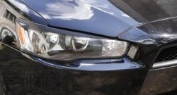 549 р. Реснички на фары RA Mitsubishi Lancer 10 CY седан дорестайлинг (2007-2010) (Неокрашенные)  с доставкой в г. Чебоксары. Увеличить фотографию 5
