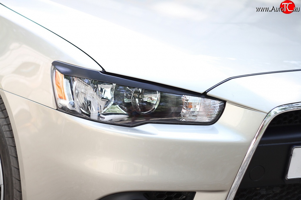 549 р. Реснички на фары RA Mitsubishi Lancer 10 CY седан дорестайлинг (2007-2010) (Неокрашенные)  с доставкой в г. Чебоксары