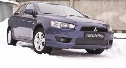 1 169 р. Зимняя заглушка решетки переднего бампера РА  Mitsubishi Lancer  10 CY (2007-2010) седан дорестайлинг  с доставкой в г. Чебоксары. Увеличить фотографию 3