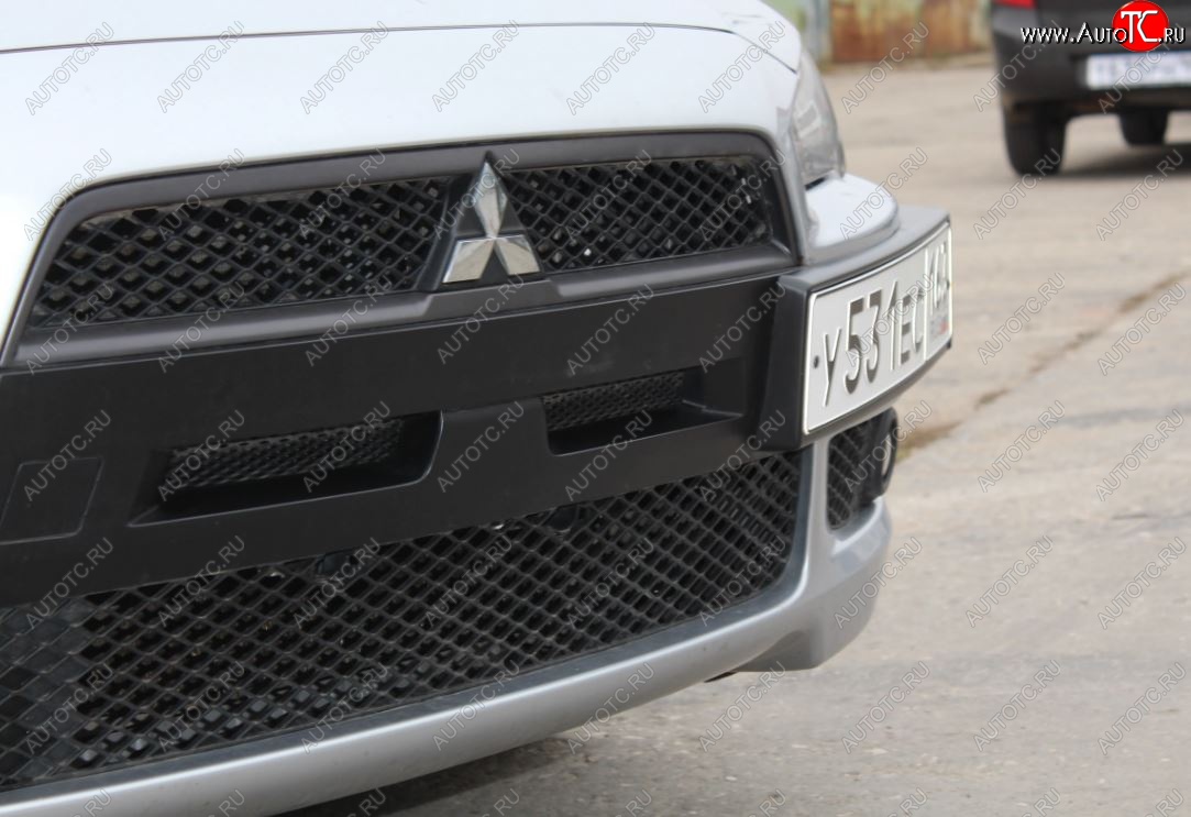 2 039 р. Воздуховоды радиатора в передний бампер Квадрат Mitsubishi Lancer 10 CY седан дорестайлинг (2007-2010) (Неокрашенные)  с доставкой в г. Чебоксары