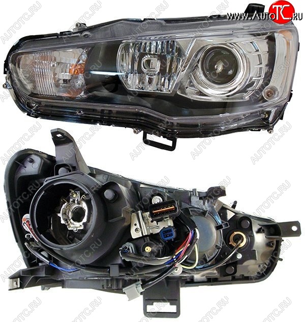8 449 р. Левая фара SAT (под ксенон) Mitsubishi Lancer 10 CY седан дорестайлинг (2007-2010)  с доставкой в г. Чебоксары