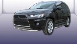 Одинарная защита переднего бампера из трубы диаметром 57 мм Slitkoff Mitsubishi Outlander  XL (2010-2013) (CW)  рестайлинг