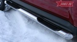 Защита порогов с проступью Souz-96 (d76) Mitsubishi Outlander  XL (2010-2013) (CW)  рестайлинг