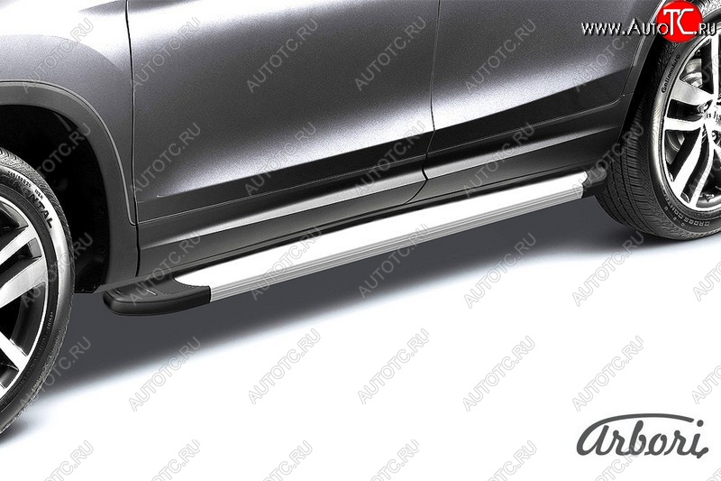 10 979 р. Порожки для ног (дорестайлинг) Arbori Optima Silver  Mitsubishi Outlander  GF (2012-2014) дорестайлинг  с доставкой в г. Чебоксары