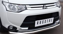 14 999 р. Одинарная защита переднего бампера диаметром 63 мм SLITKOFF  Mitsubishi Outlander  GF (2014-2016) 1-ый рестайлинг  с доставкой в г. Чебоксары. Увеличить фотографию 2
