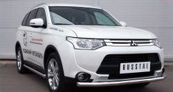 14 999 р. Одинарная защита переднего бампера диаметром 63 мм SLITKOFF  Mitsubishi Outlander  GF (2014-2016) 1-ый рестайлинг  с доставкой в г. Чебоксары. Увеличить фотографию 4