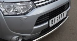 13 999 р. Одинарная защита переднего бампера диаметром 63 мм SLITKOFF  Mitsubishi Outlander  GF (2012-2014) дорестайлинг  с доставкой в г. Чебоксары. Увеличить фотографию 2