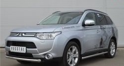 13 999 р. Одинарная защита переднего бампера диаметром 63 мм SLITKOFF  Mitsubishi Outlander  GF (2012-2014) дорестайлинг  с доставкой в г. Чебоксары. Увеличить фотографию 4