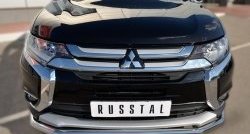 14 549 р. Одинарная защита переднего бампера диаметром 63 мм SLITKOFF  Mitsubishi Outlander  GF (2015-2018) 2-ой рестайлинг  с доставкой в г. Чебоксары. Увеличить фотографию 2